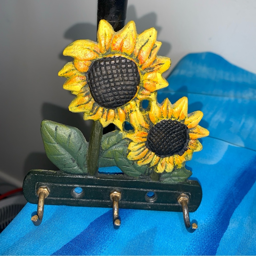 Yellow and Green Sunflower Wall Hooks